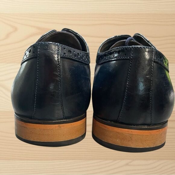 Stacy Adams Tinsley Wingtip Oxford Shoes Two-Tone Blue Lace up Mens 10.